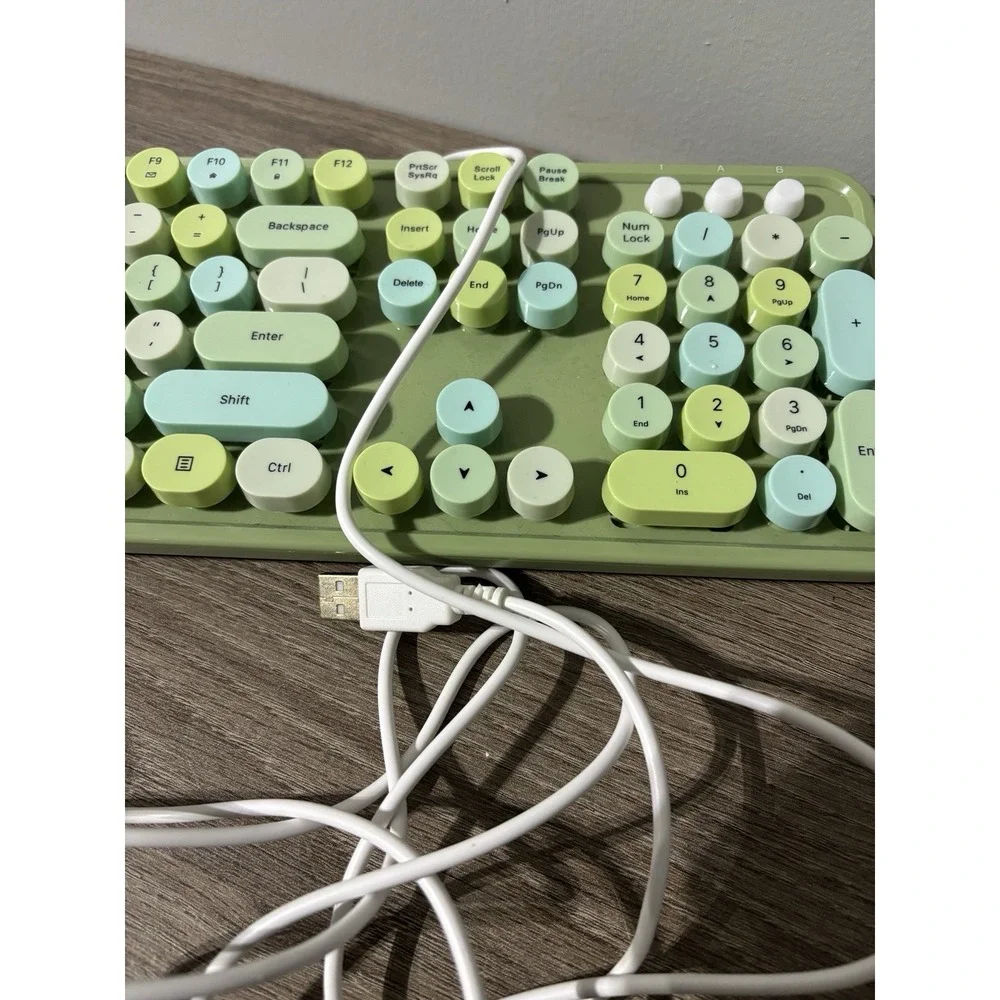 Wired Keyboard Retro Round 84 Keys Lightweight Keyboard For PC MAC Model: SK-623